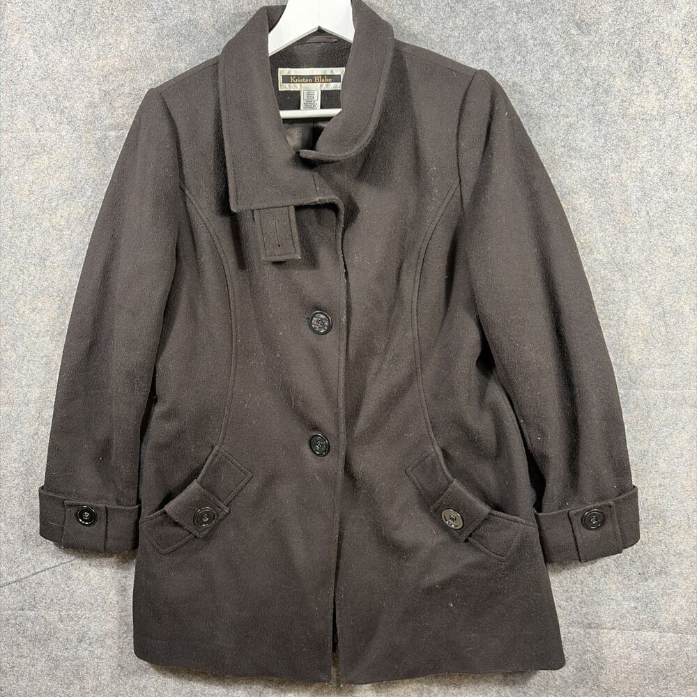 Kristen Blake Women Black Wool Blend Coat Ladies Size‎ Small